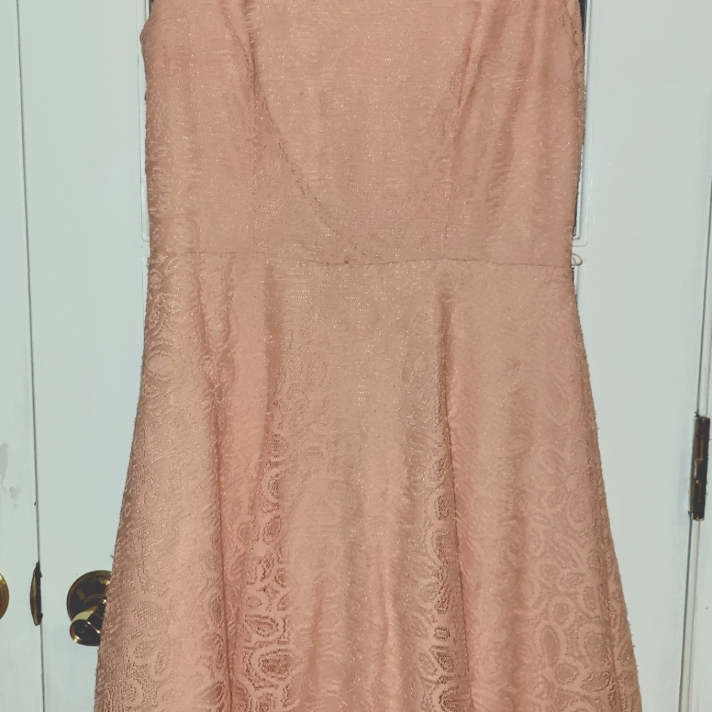 Black Label by Evan-Picone peach lace dress, sz8